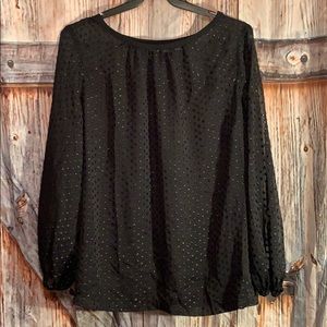 Liz Claiborne Black Sheer Shimmering Top Size 2X